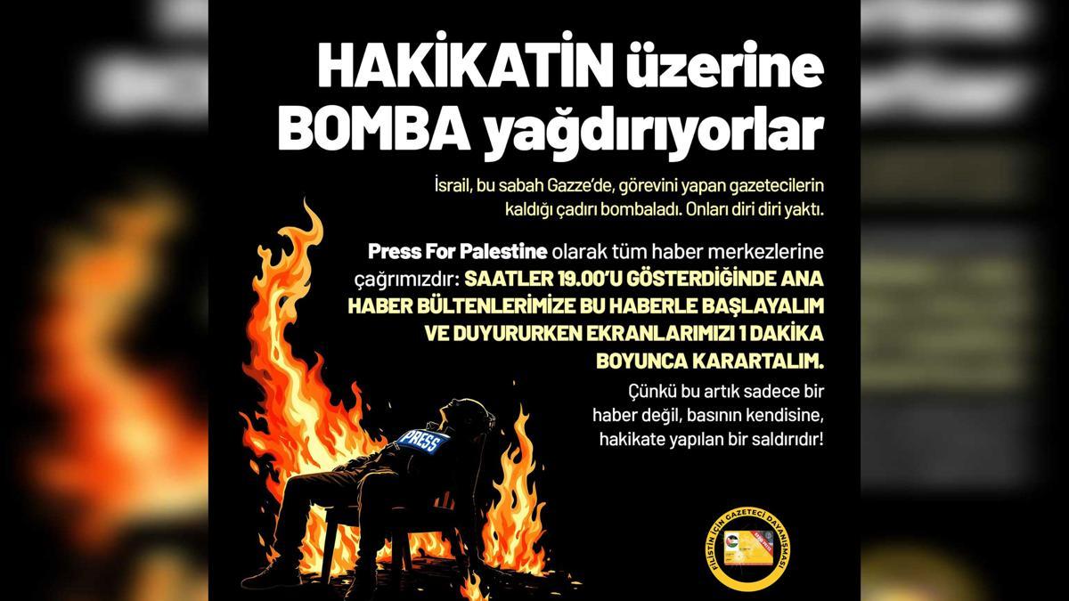 Gazze’de öldürülen gazeteciler için televizyon ekranlarını bir dakika karartma çağrısı